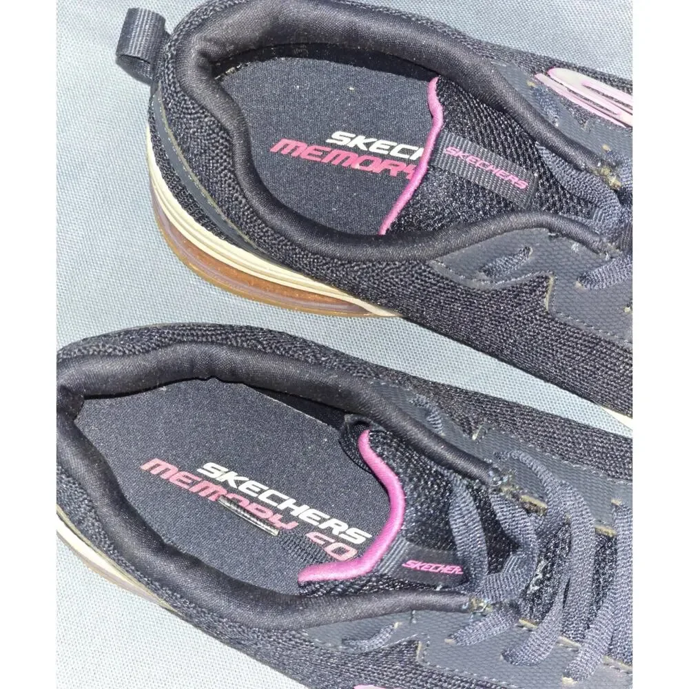 Skechers Womens Sz 8 Memory Foam 12564TX Dark/Navy Blue Running Shoes Sneakers